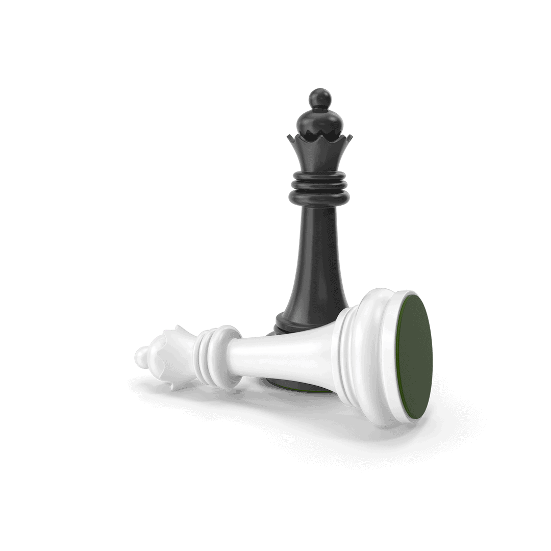 Pieza negra y blanca de ajedrez